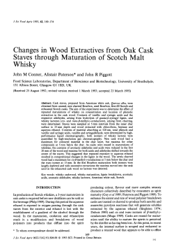 Changes in wood extractives from oak cask