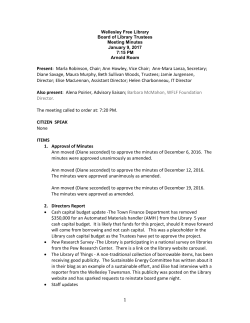 January 9, 2017 - Wellesley Free Library