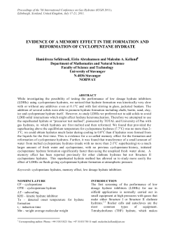evidence of a memory effect in the formation and reformation of