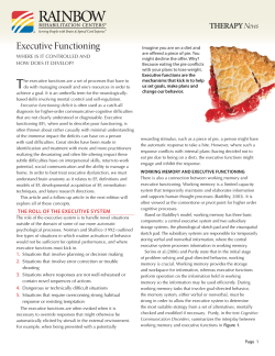 Executive Functioning - Rainbow Rehabilitation Centers