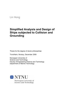 Simplified Analysis and Design of Ships subjected to Collision and
