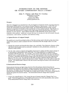 INTRODUCTION TO THE SEM/EDS OR "EVERY COMPOSITION