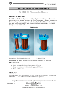 Mutual Induction Apparatus, Instruction Sheets