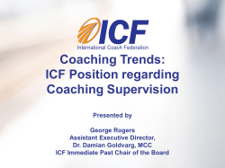 Coaching Trends: ICF Position regarding Coaching Supervision