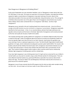 How Dangerous is Manganese in Drinking Water?