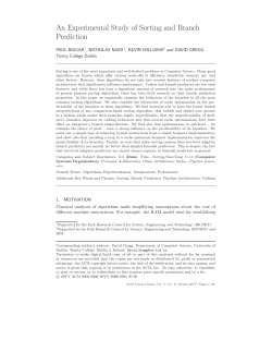 An Experimental Study of Sorting and Branch Prediction