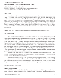 Aloe barbadensis Mill. Ex vitro Autotrophic Culture