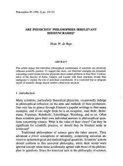 Are Physicists`Philosophies Irrelevant Idiosyncrasies?