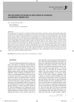 the situation of physical education in schools: a european perspective