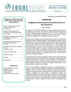 FOREWORD Indigenous Governance and Democracy in the Americas