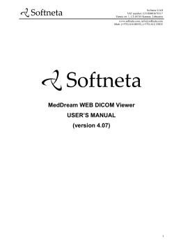 MedDream WEB DICOM Viewer USER`S MANUAL (version 4.07)