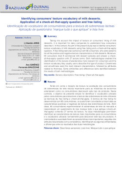 Identifying consumers` texture vocabulary of milk desserts