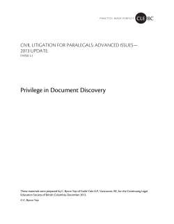 Privilege in Document Discovery