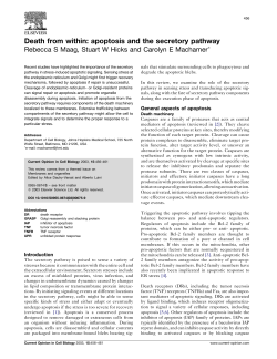 Death from within: apoptosis and the secretory pathway