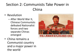 Section 2: Communists Take Power in China