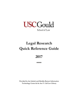 2017 Legal Research Quick Reference Guide