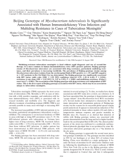 Beijing Genotype of Mycobacterium tuberculosis Is