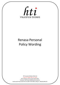 Renasa Personal Policy Wording