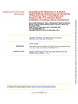 Irradiation of Iceberg Lettuce and Spinach Rotavirus