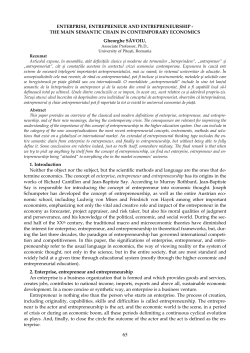 ENTERPRISE, ENTREPRENEUR AND ENTREPRENEURSHIP