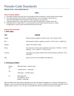 Pseudo-Code Standards