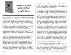 Prudential Means of Grace A Lenten message from Reverend