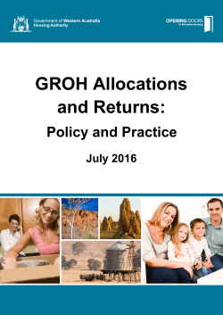 GROH Allocations and Returns Policy