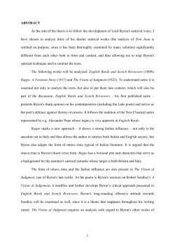 1 ABSTRACT As the aim of the thesis is to follow the development of