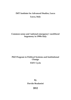 IMT Institute for Advanced Studies, Lucca Lucca - IMT E