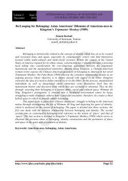 Be/Longing for Belonging: Asian Americans` Dilemma of American