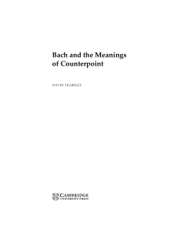 Bach and the Meanings of Counterpoint - Assets
