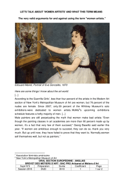 LET`S TALK ABOUT `WOMEN ARTISTS` AND WHAT THIS TERM