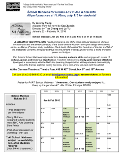 School Matinees - Pan Asian Repertory Theatre