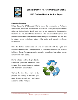 School District No. 67 (Okanagan Skaha) 2010 Carbon Neutral