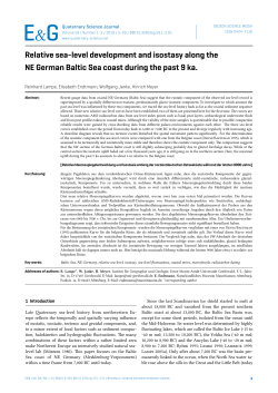 Relative sea-level development and isostasy along the NE German