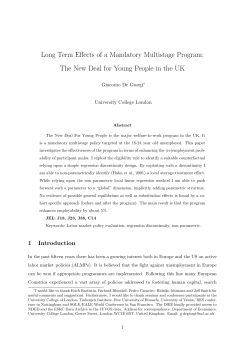 Long Term Effects of a Mandatory Multistage Program: The New