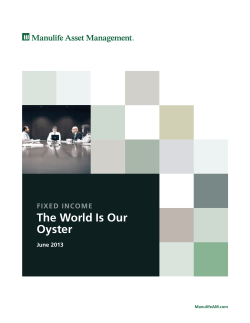 The World Is Our Oyster - Fixed Income Research Series