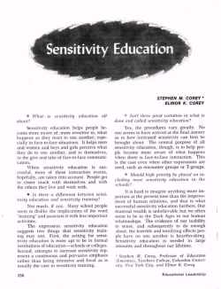 Sensitivity Education