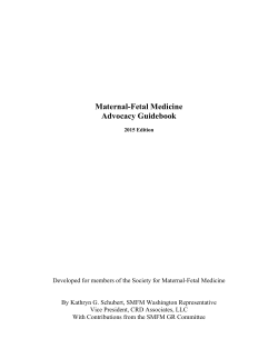 Maternal-Fetal Medicine Advocacy Guidebook