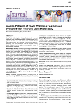 Erosion Potential of Tooth Whitening Regimens