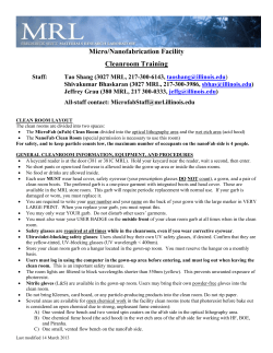 Micro/Nanofabrication Facility Cleanroom Training