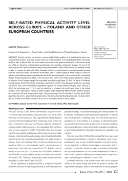 SELF-RATED PHYSICAL ACTIVITY LEVEL ACROSS EUROPE