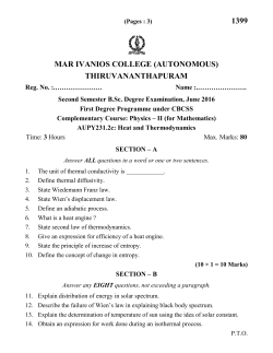 AUPY231.2c: Heat and Thermodynamics 2016