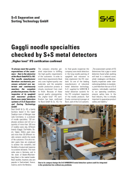 Metal detection system for inspection of noodles, spaghetti