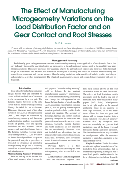 The Effect of Manufaturing Microgeometry Variations on the Load