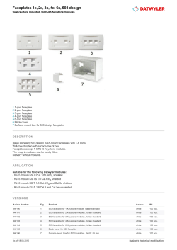 Faceplates 1x, 2x, 3x, 4x, 6x, 503 design