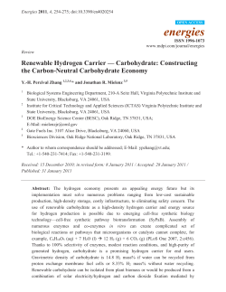 Renewable Hydrogen Carrier — Carbohydrate: Constructing the