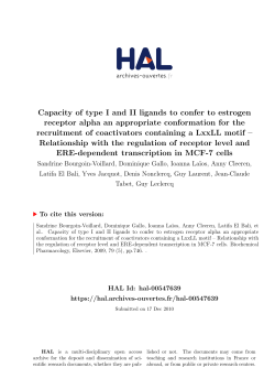 Capacity of type I and II ligands to confer to estrogen receptor