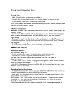 Immigration: Facing a New Order