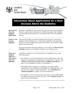 Information About Applications for a Rent Increase Above the
